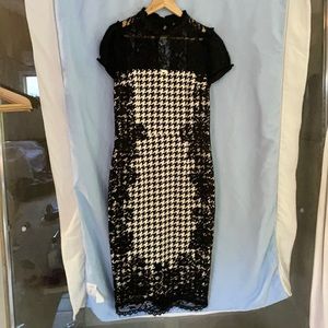 Italian Designer Houndstooth Cocktail dress